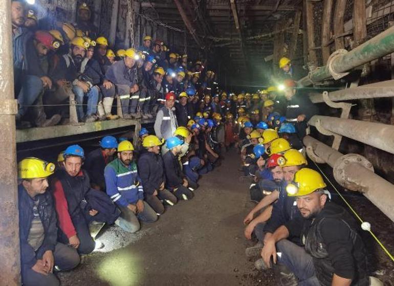 Eskişehirde kömür madeni işçileri, açlık grevini bırakıp oturma eylemine geçti