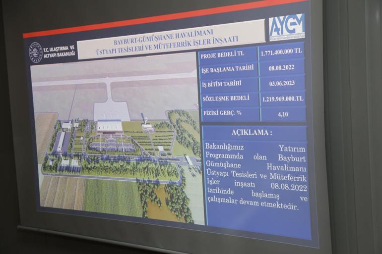 Gümüşhane-Bayburt Havalimanında üstyapıda yüzde 10 seviyesine gelindi