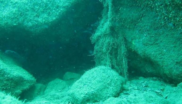 Artvin’de doğal ‘resif alanlarını balıkçı ağları kaplamış