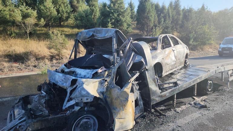 Oto kurtarıcı TIR’a çarptı; sürücüsü yanarak can verdi; 2 yaralı