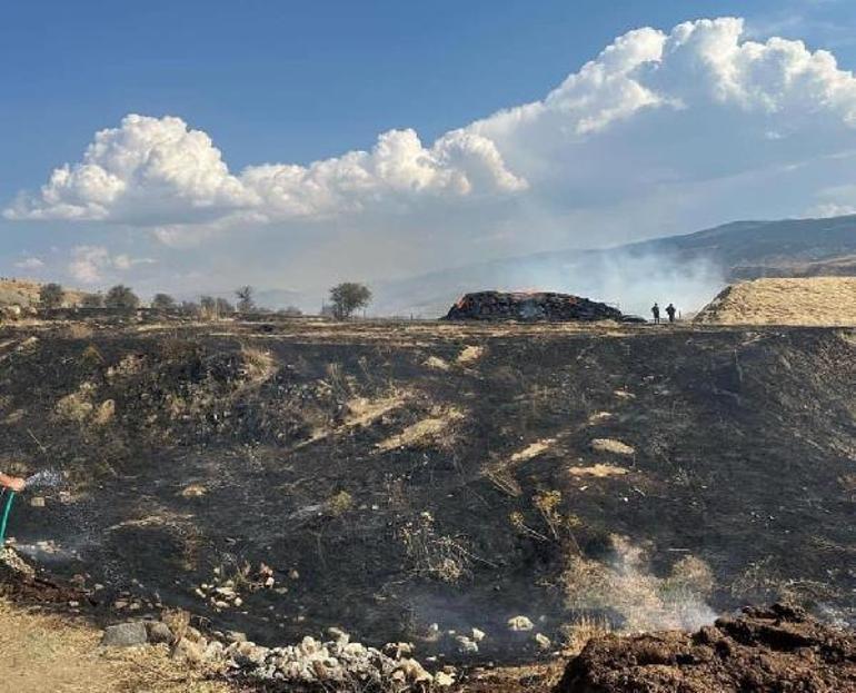 Sivasta çıkan yangında 2 bin balya saman yandı