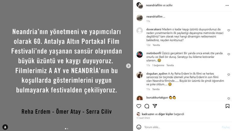 Kanun Hükmü filminin yeniden seçkiden çıkarılmasına Altın Portakallı sanatçılardan tepki