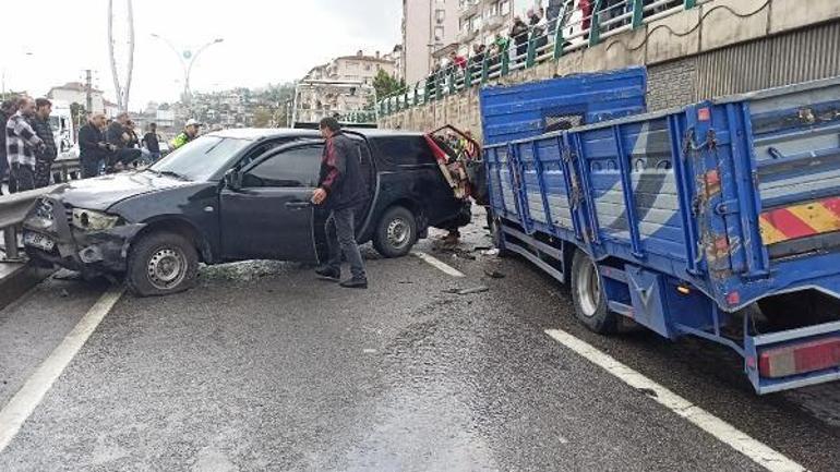 Kocaelide D-100 kara yolunda 7 araç birbirine girdi