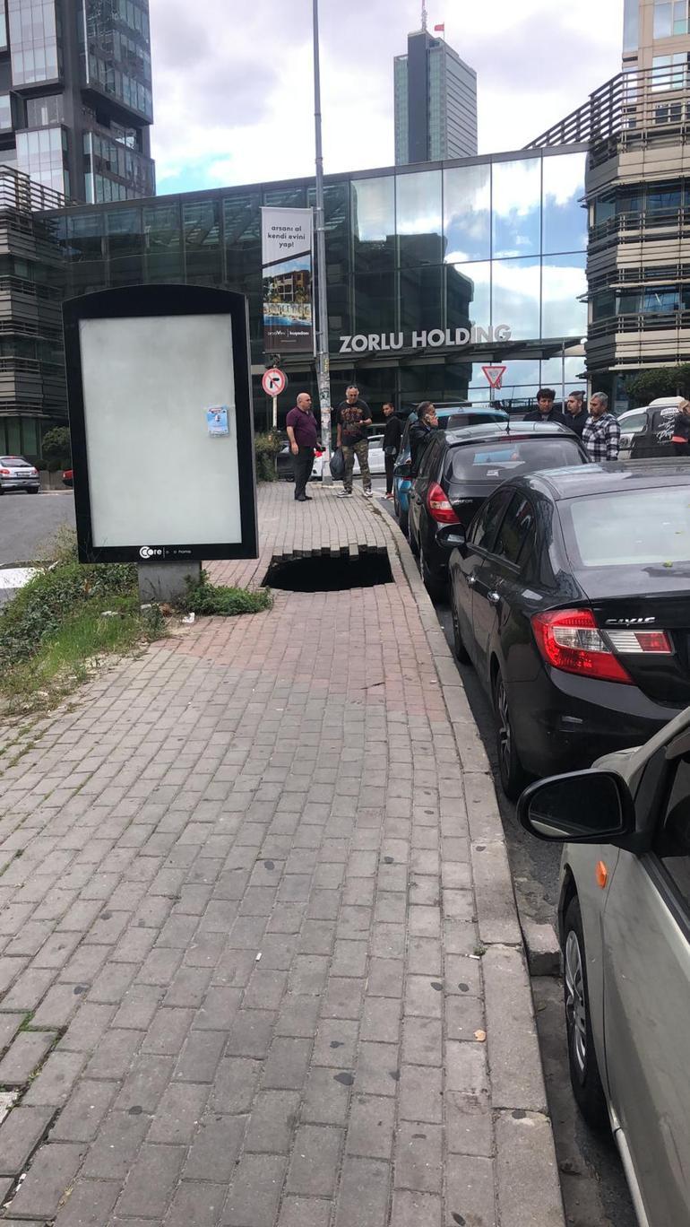 Şişlide kaldırım çöktü, çukura düşen kadın yaralandı