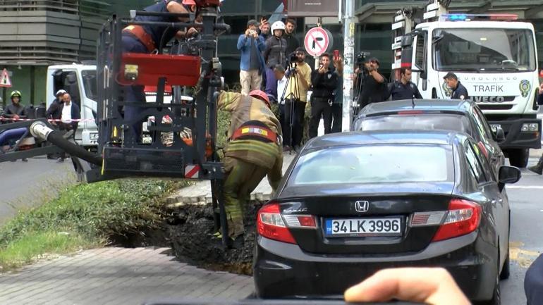 Şişlide kaldırım çöktü, çukura düşen kadın yaralandı
