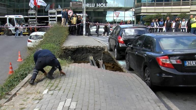 Şişlide kaldırım çöktü, çukura düşen kadın yaralandı
