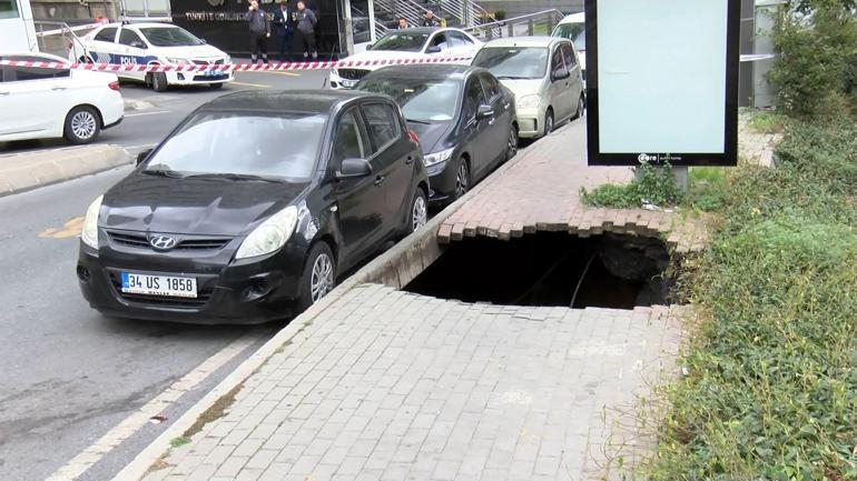 Şişlide kaldırım çöktü, çukura düşen kadın yaralandı
