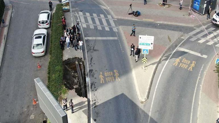 Şişlide kaldırım çöktü, çukura düşen kadın yaralandı