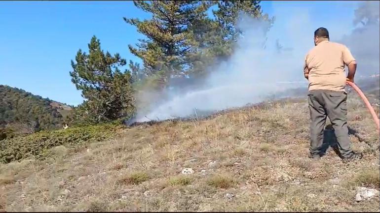 Kütahyada orman yangını; 1 hektar alan zarar gördü