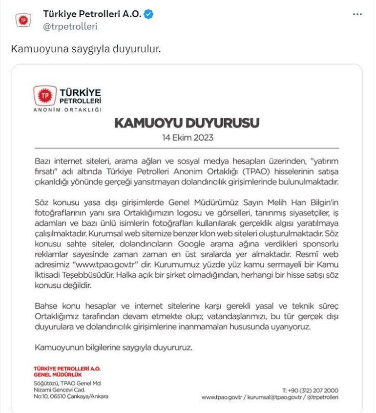 TPAOdan dolandırıcılara karşı uyarı