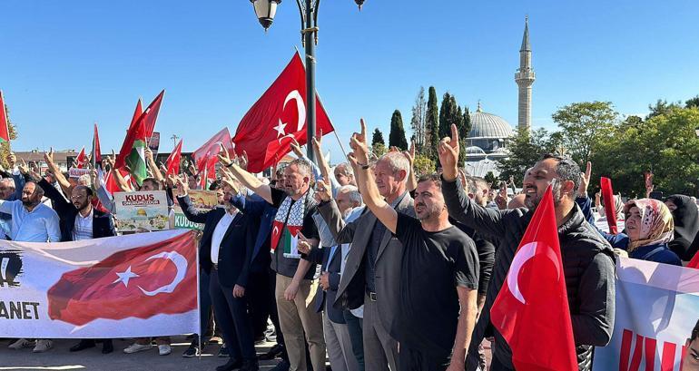 Tekirdağda İsrail protestosu