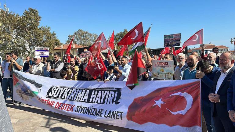 Tekirdağda İsrail protestosu