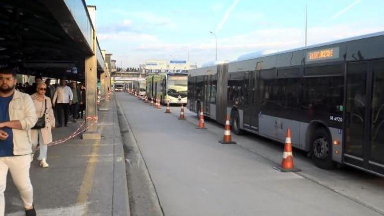 Avcılarda metrobüse binmek isteyenlere beyaz yol sürprizi