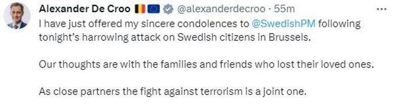 Brüksel’de silahlı saldırı: 2 İsveç vatandaşı hayatını kaybetti