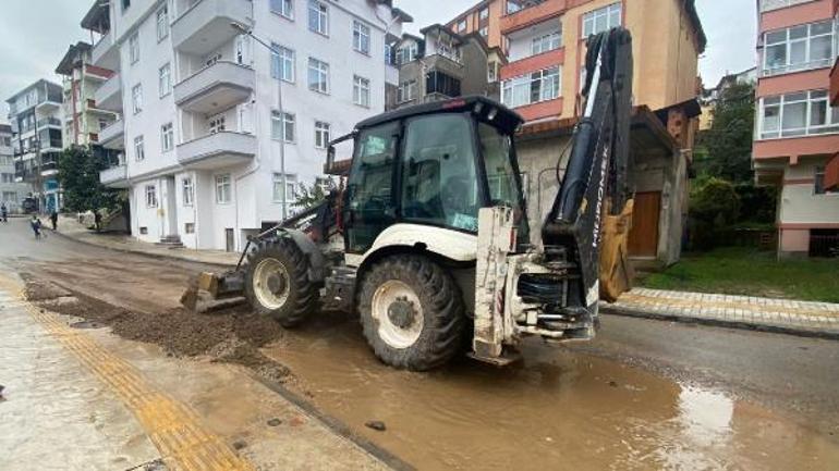 Fatsa’da sağanağın ardından temizlik çalışması