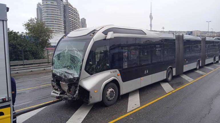 Uzunçayırda metrobüs kazası: 3 yaralı