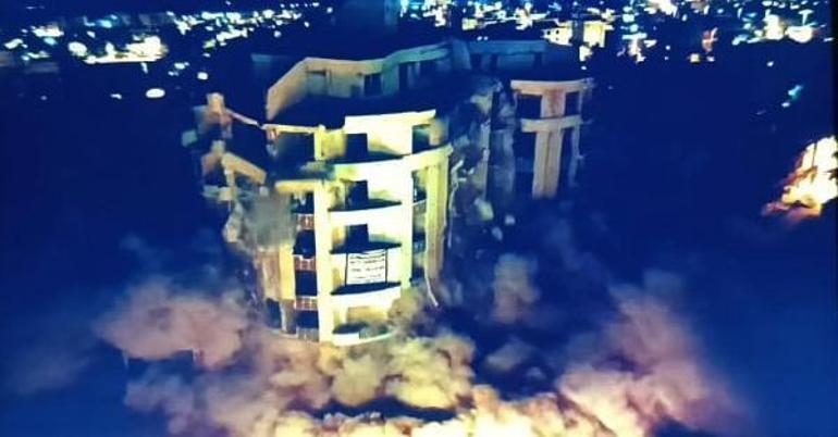 Gaziantepte dinamitle patlatılan bina yıkılmadı