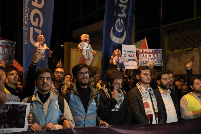 İngilterenin İstanbul Başkonsolosluğu önünde İsrail protestosu