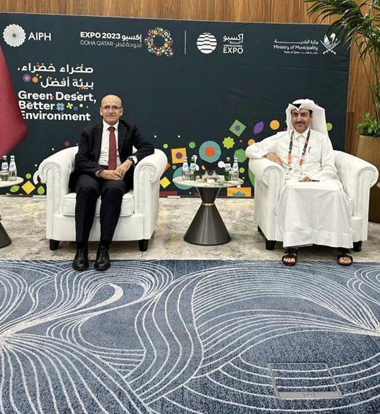 Bakan Şimşek, BAE ve Katarlı bakanlarla görüştü