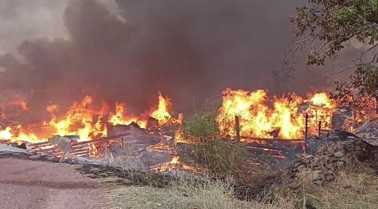 Kastamonuda köyde yangın; 40 ev ve ahır alevlere teslim oldu