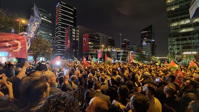 İsrailin Gazzeye yönelik yoğun saldırıları, İstanbulda İsrail başkonsolosluğu önünde protesto edildi