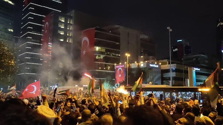 İsrailin Gazzeye yönelik yoğun saldırıları, İstanbulda İsrail başkonsolosluğu önünde protesto edildi