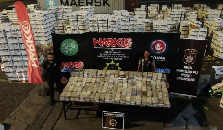 Mersin Limanında ele geçirilen 610 kilogram kokaine 3 tutuklama