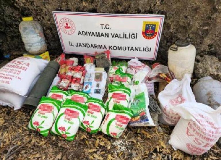 Adıyamanda, PKKlı teröristlere ait yaşam malzemesi ele geçirildi