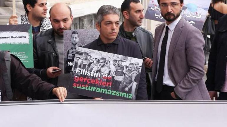 Taksimde gazetecilerden Filistin’deki meslektaşlarına destek açıklaması