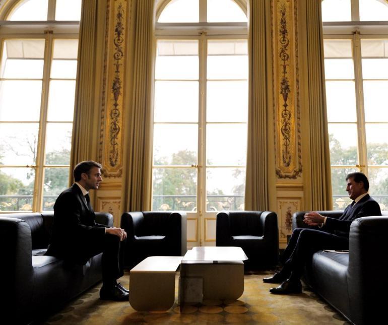 Macron, Barzani ile görüştü