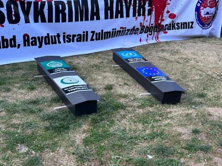 ABD Büyükelçiliği önünde Filistine destek açıklaması