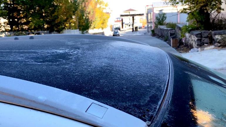 Ardahan’da soğuk hava ve kırağı etkili oldu