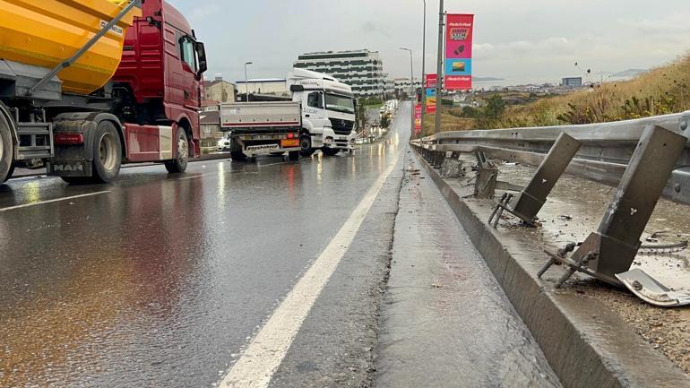 Maltepede TIR refüje çıktı: Yol trafiğe kapandı