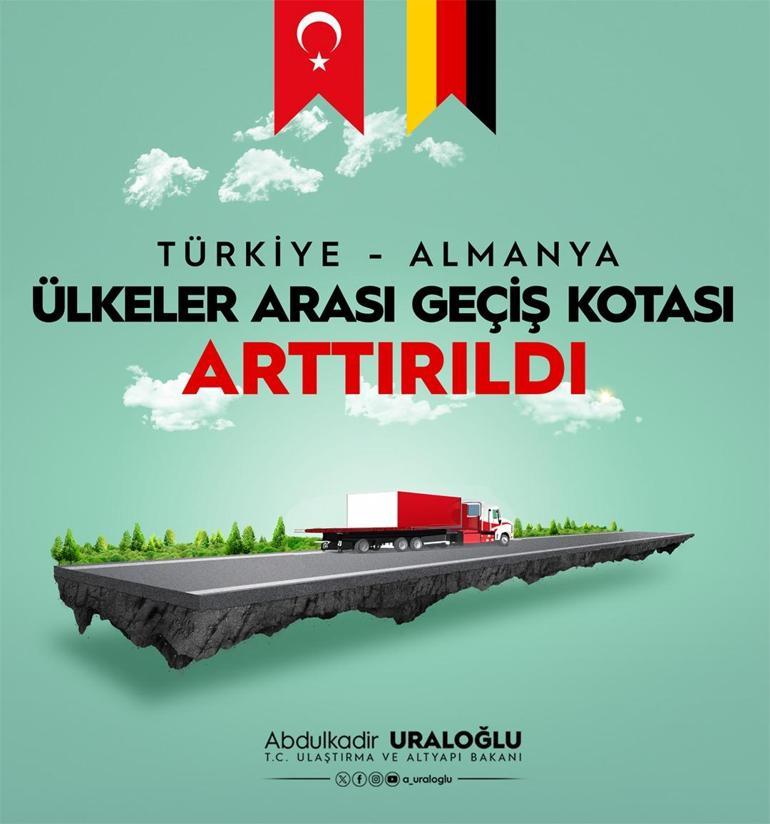 Almanya ile geçiş belgesi kotaları artırıldı