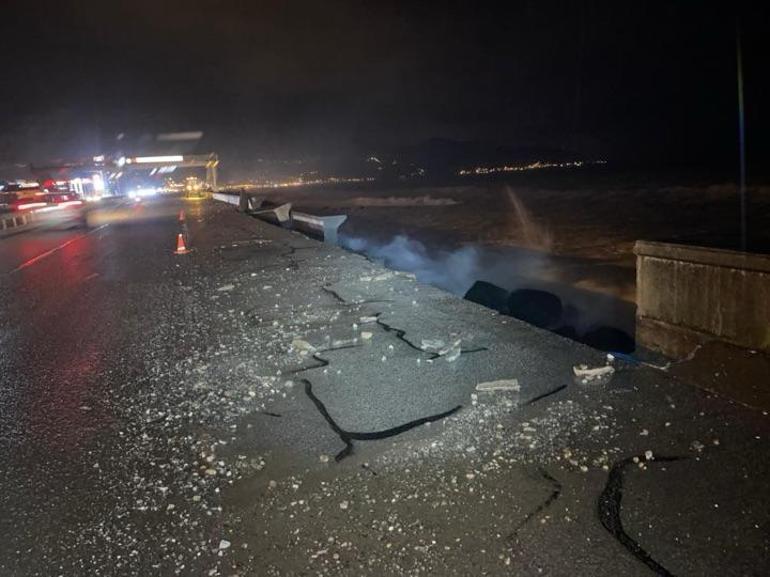 Karadeniz Sahil Yolunda fırtına hasarının boyutu ortaya çıktı