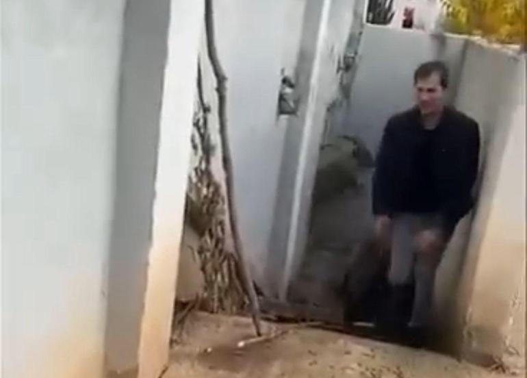 Kazan dairesinde mahsur kalan yaban keçisini binadakiler kurtardı