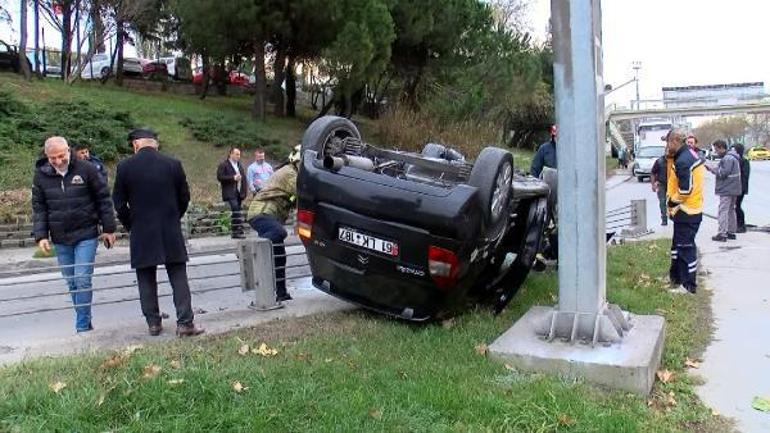 Şişlide otomobiliyle takla atan sürücü aracını bırakıp gitti