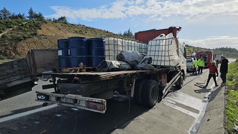 Kuzey Marmara Otoyolundaki kazada kimyasal madde tedirginliği