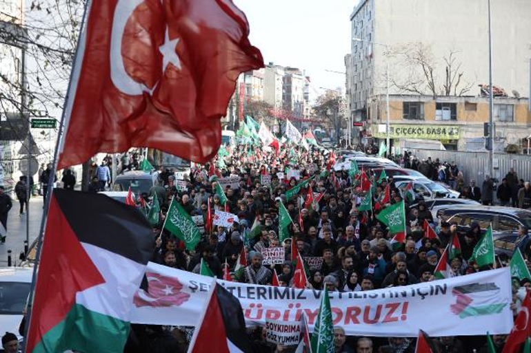 Bağcılar’da binlerce kişi şehitler ve Filistin için yürüdü