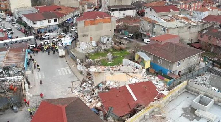 Ümraniyede bitişik iki bina çöktü; sallantılar vardı, yıkılacağı belliydi