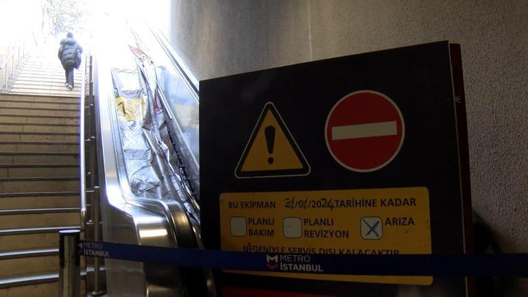 Esenlerde metro istasyonunun yürüyen merdivenleri parçalandı