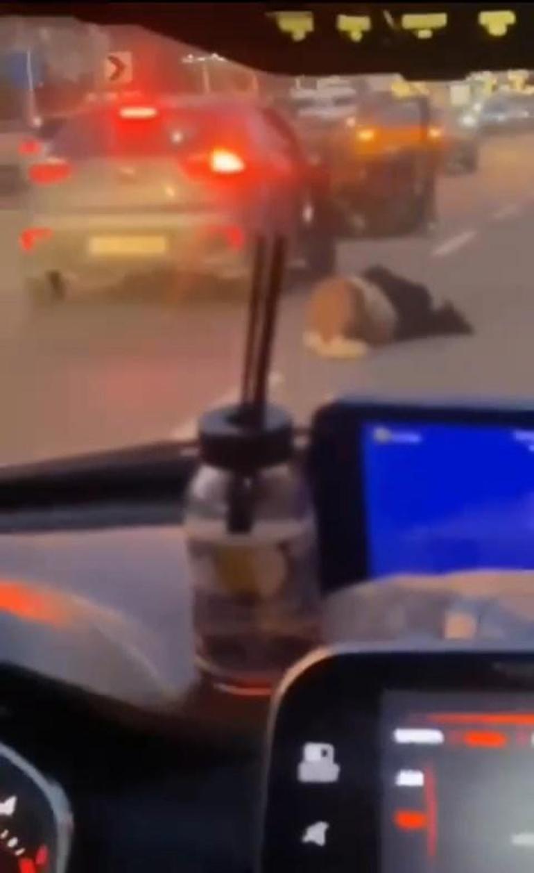 Çekmeköyde seyir halindeki otomobilden düşen kadını zorla araca bindirdi