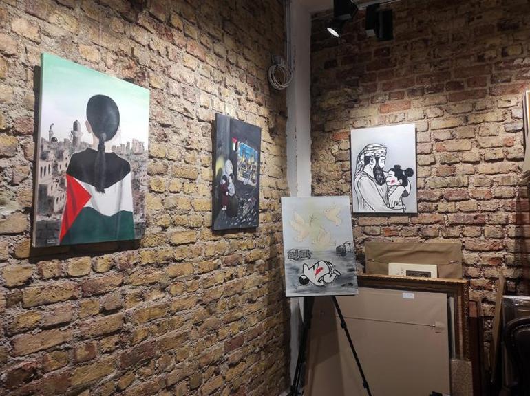 Beyoğlunda Filistin konulu resim sergisi açıldı