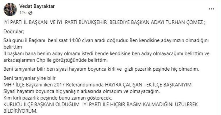 İYİ Partili Çömez: Bigadiçteki CHPnin aday listesinde bulunan isimler, İYİ Parti üyesi