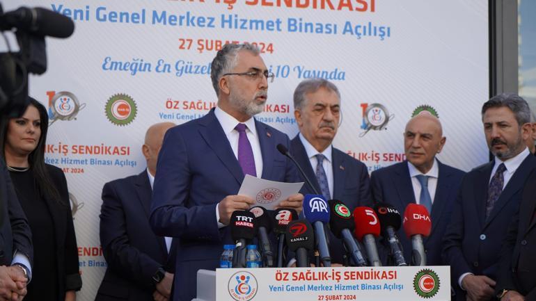 Bakan Işıkhan, Öz Sağlık-İş Sendikasının yeni hizmet binasını açtı