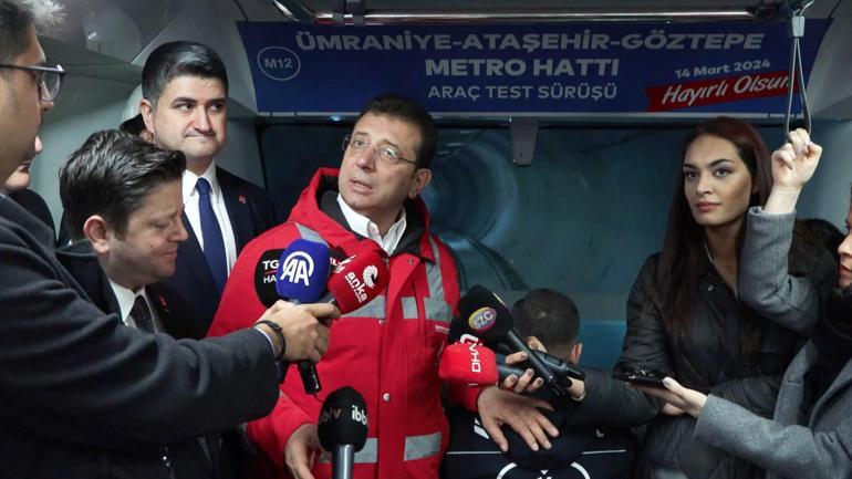 İmamoğlu Ümraniye - Ataşehir - Göztepe metro hattının test sürüşüne katıldı