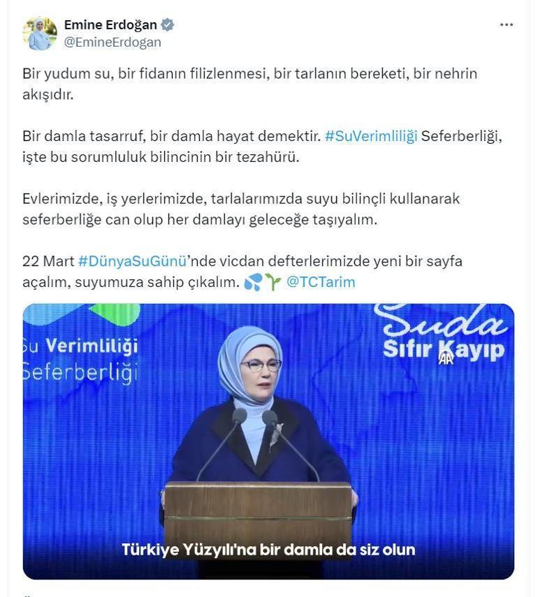 Emine Erdoğan: Suyumuza sahip çıkalım