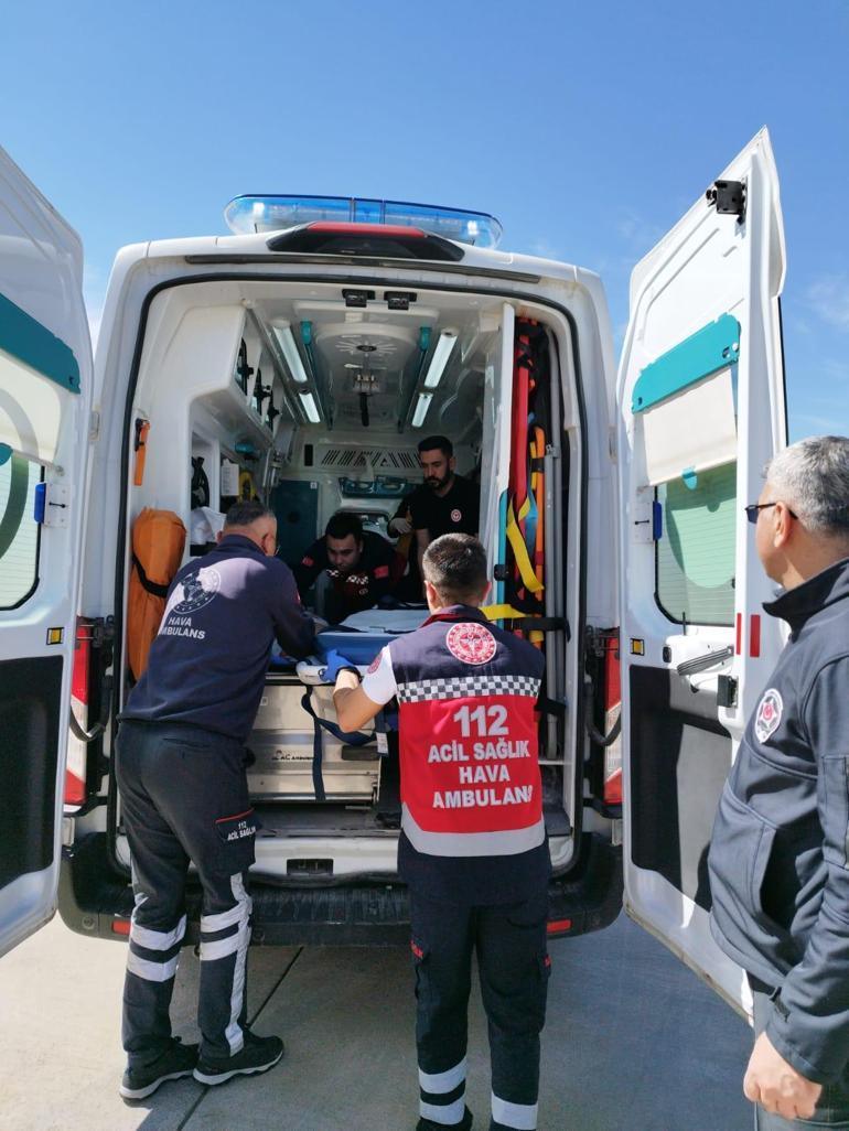Seyhan bebek, ambulans uçakla Mardinden Ankaraya götürüldü