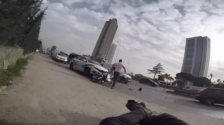 İstanbul trafiğinde motosikletlileri görmezden gelen sürücülerin kazaları