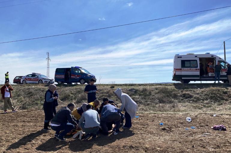 Ankarada otomobil şarampole yuvarlandı; 6 yaralı